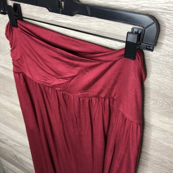 Trendy United 2XL Red High Waisted Ruched Skirt - Picture 2 of 5